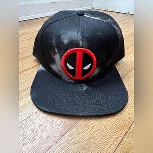 Bioworld Black Snapback Hat with Red Deadpool Logo